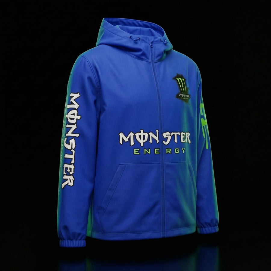Jacket Déperlante Monster Blue Racing – Style Motocross Premium