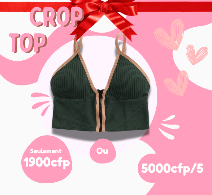 Crop Top Stretch avec Zip – 5 Couleurs au Choix | Pack Promo