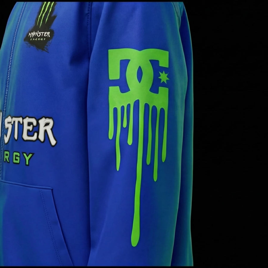 Jacket Déperlante Monster Blue Racing – Style Motocross Premium