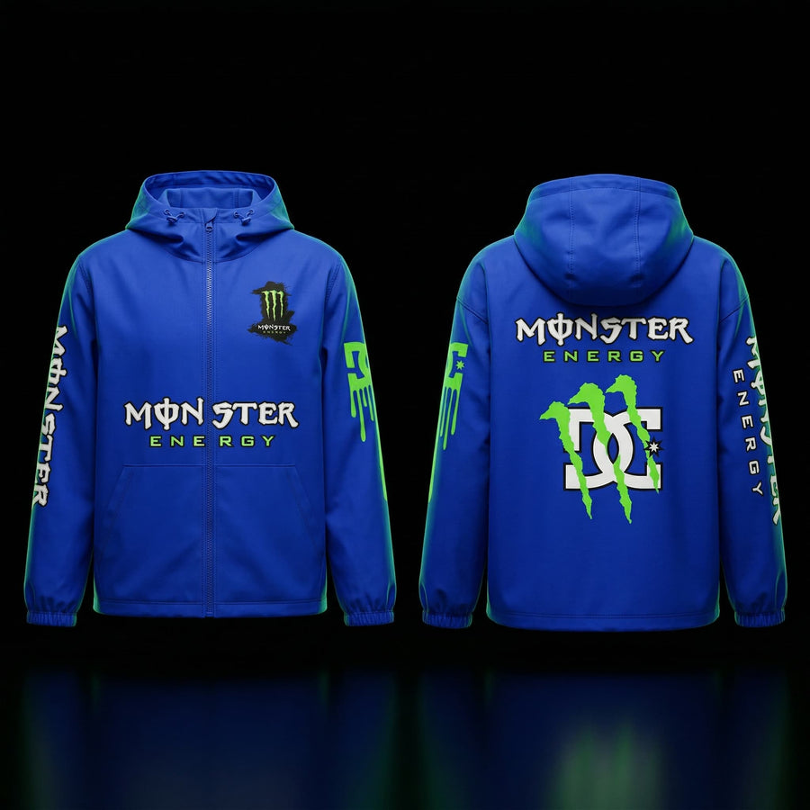 Jacket Déperlante Monster Blue Racing – Style Motocross Premium