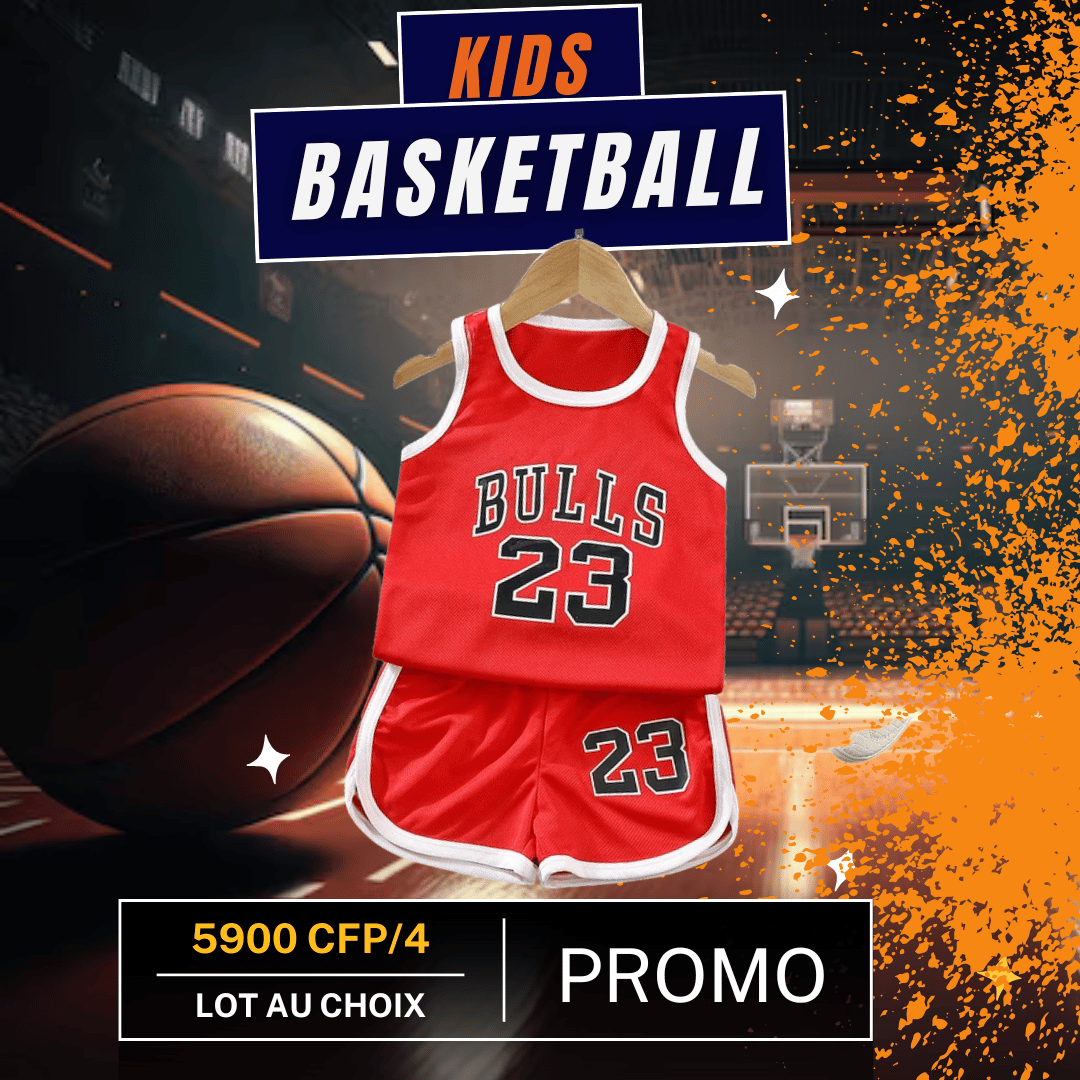 Pack Basketball Enfant – 4 Tenues au Choix | Bulls & Lakers | Promo