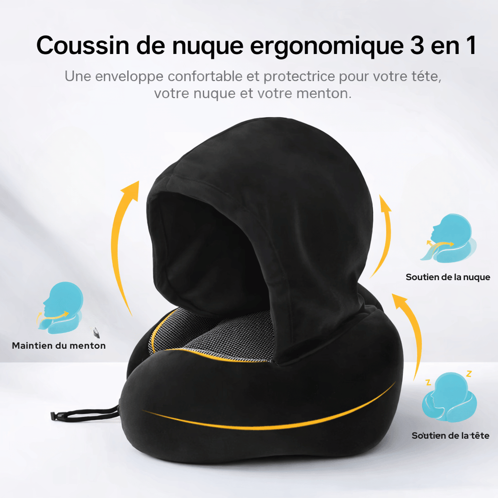 Coussin de Voyage Premium avec Capuche – L’Expérience Confort Ultime