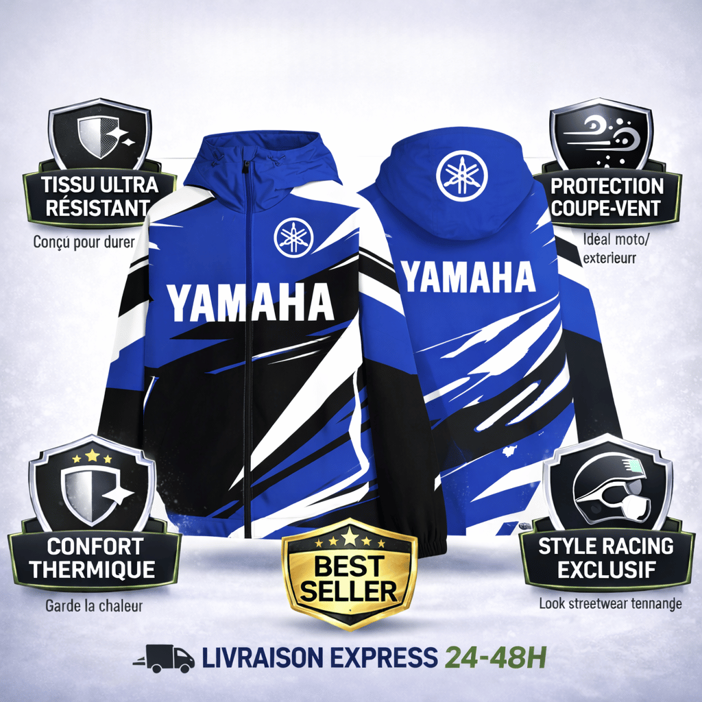 Jacket Imperméable Yamaha Racing Blue – Style Motocross Premium
