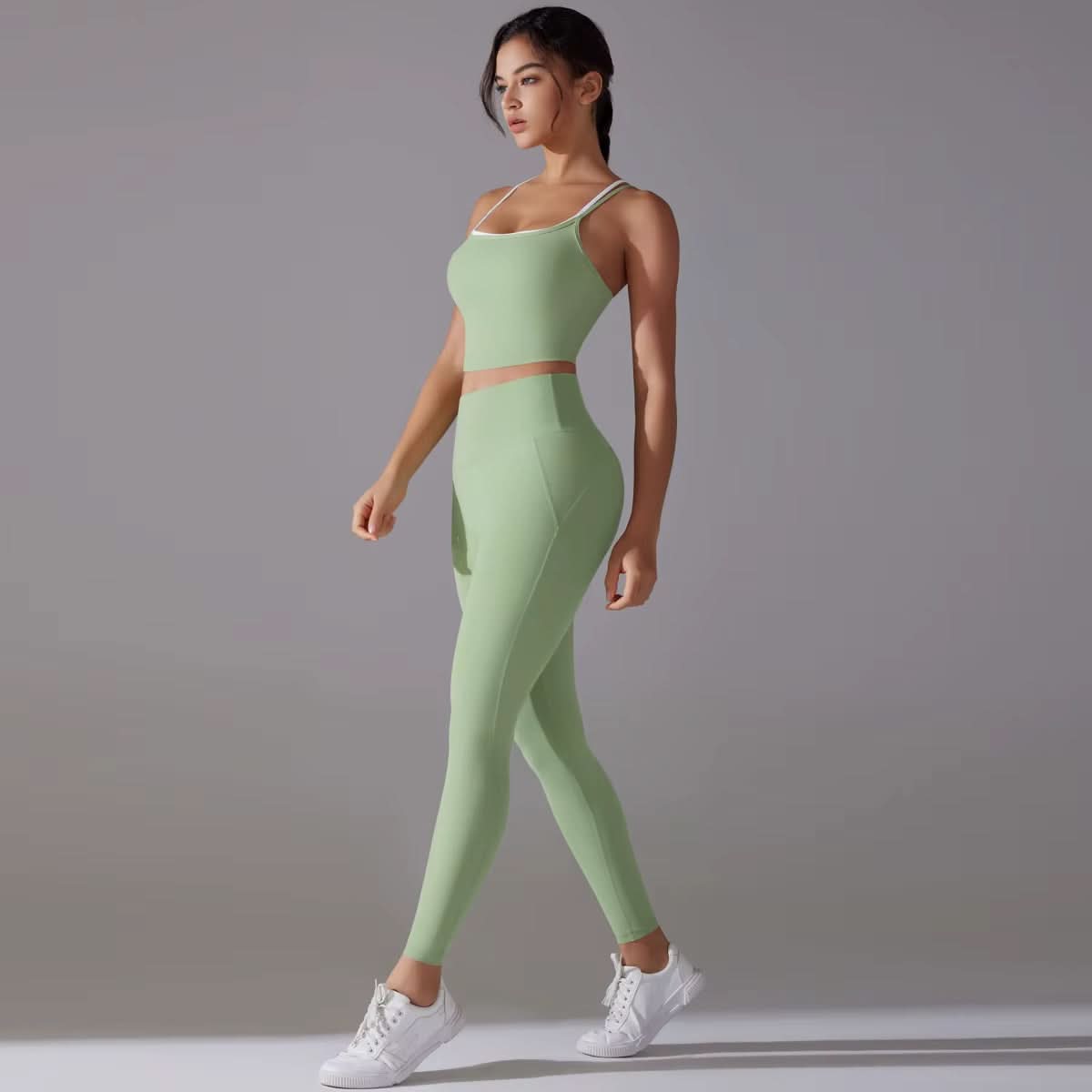 2024 New Women'S Strap Beautiful Back High Waist Hip Lifting Sports Pants Running Fitness Yoga Set - Polynesia Market