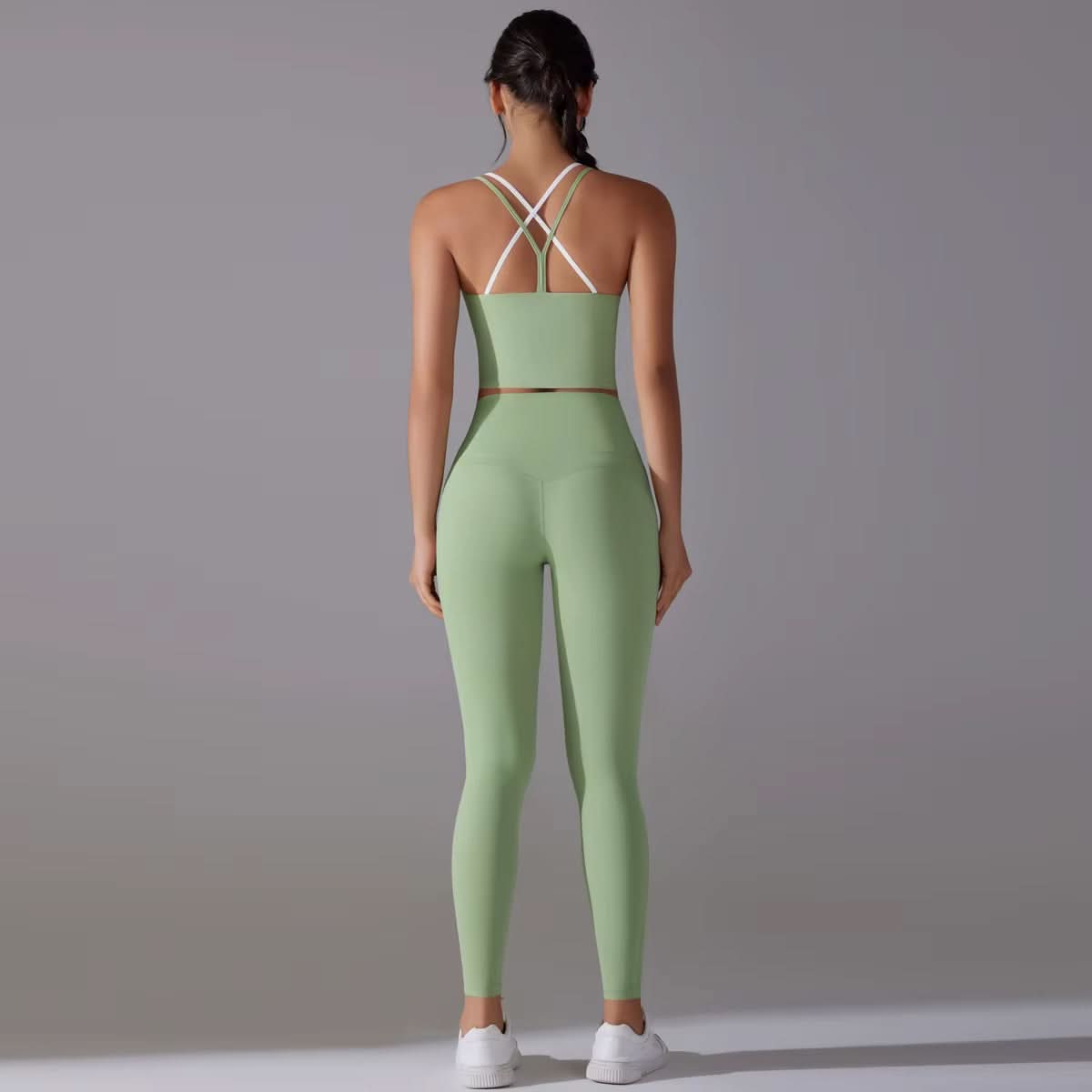 2024 New Women'S Strap Beautiful Back High Waist Hip Lifting Sports Pants Running Fitness Yoga Set - Polynesia Market
