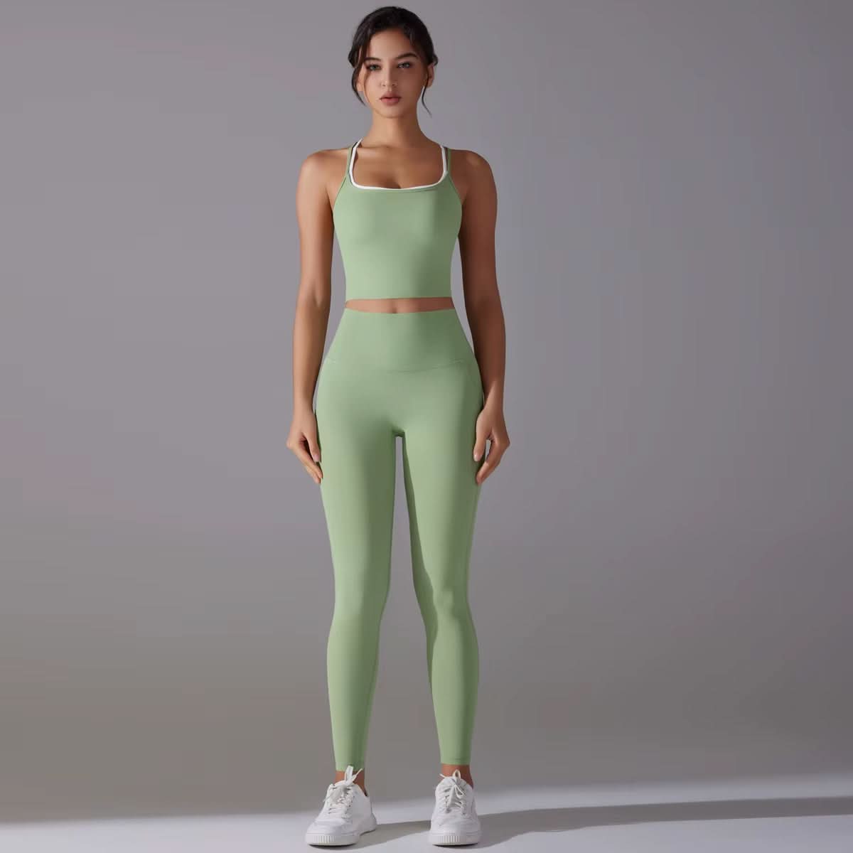 2024 New Women'S Strap Beautiful Back High Waist Hip Lifting Sports Pants Running Fitness Yoga Set - Polynesia Market