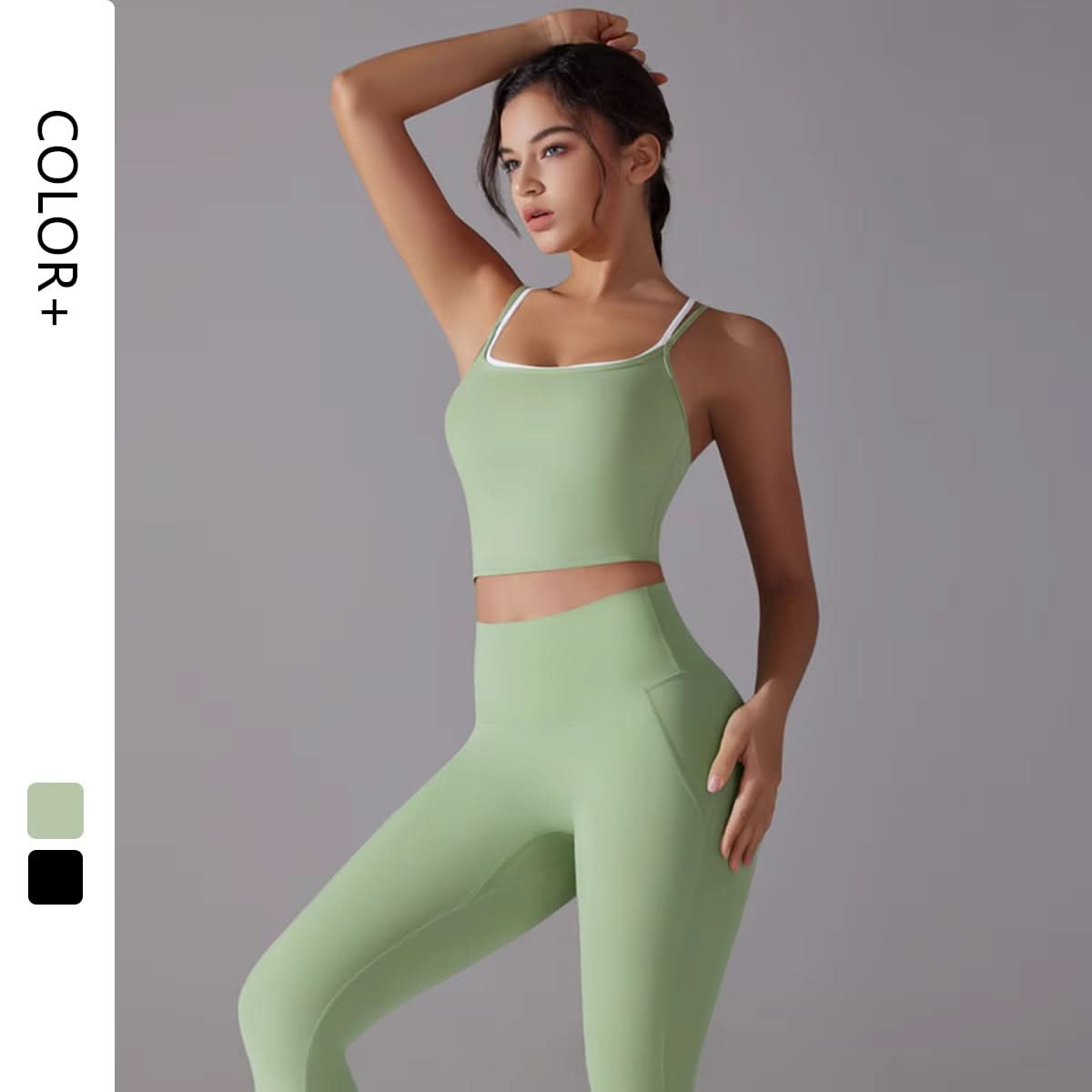 2024 New Women'S Strap Beautiful Back High Waist Hip Lifting Sports Pants Running Fitness Yoga Set - Polynesia Market