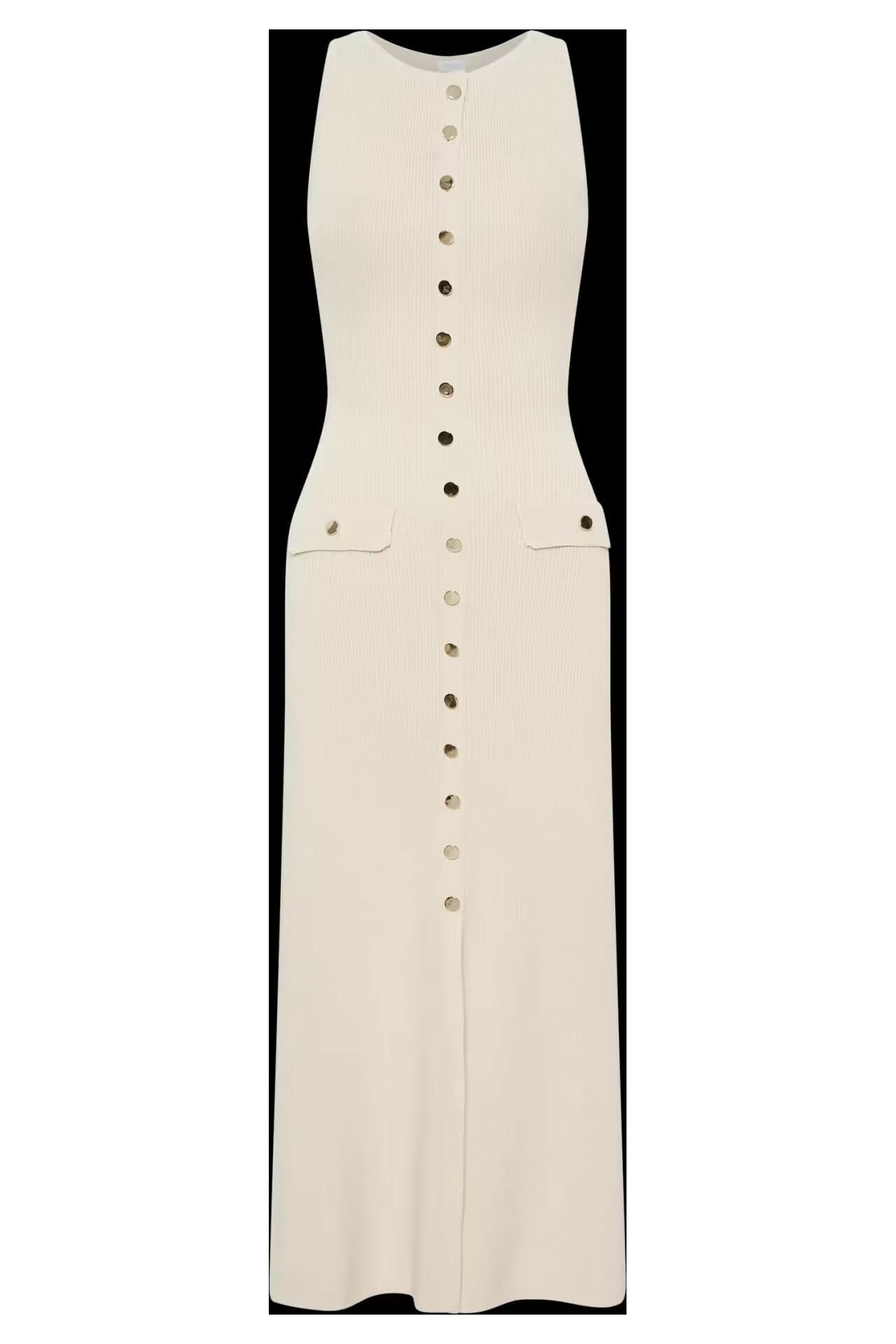 2024 summer new European and American style temperament sleeveless round neck slim knit dress - Polynesia Market