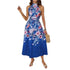 2025 Spring/Summer New Women's Fashion Hanging Neck Printed Waist slimming Dress for Women - Polynesia Market