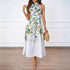 2025 Spring/Summer New Women's Fashion Hanging Neck Printed Waist slimming Dress for Women - Polynesia Market