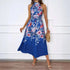 2025 Spring/Summer New Women's Fashion Hanging Neck Printed Waist slimming Dress for Women - Polynesia Market