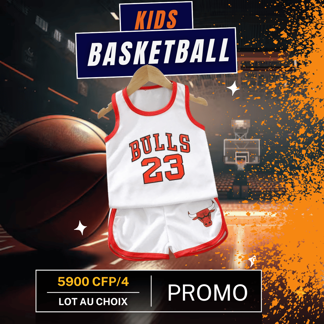 Pack Basketball Enfant – 4 Tenues au Choix | Bulls & Lakers | Promo