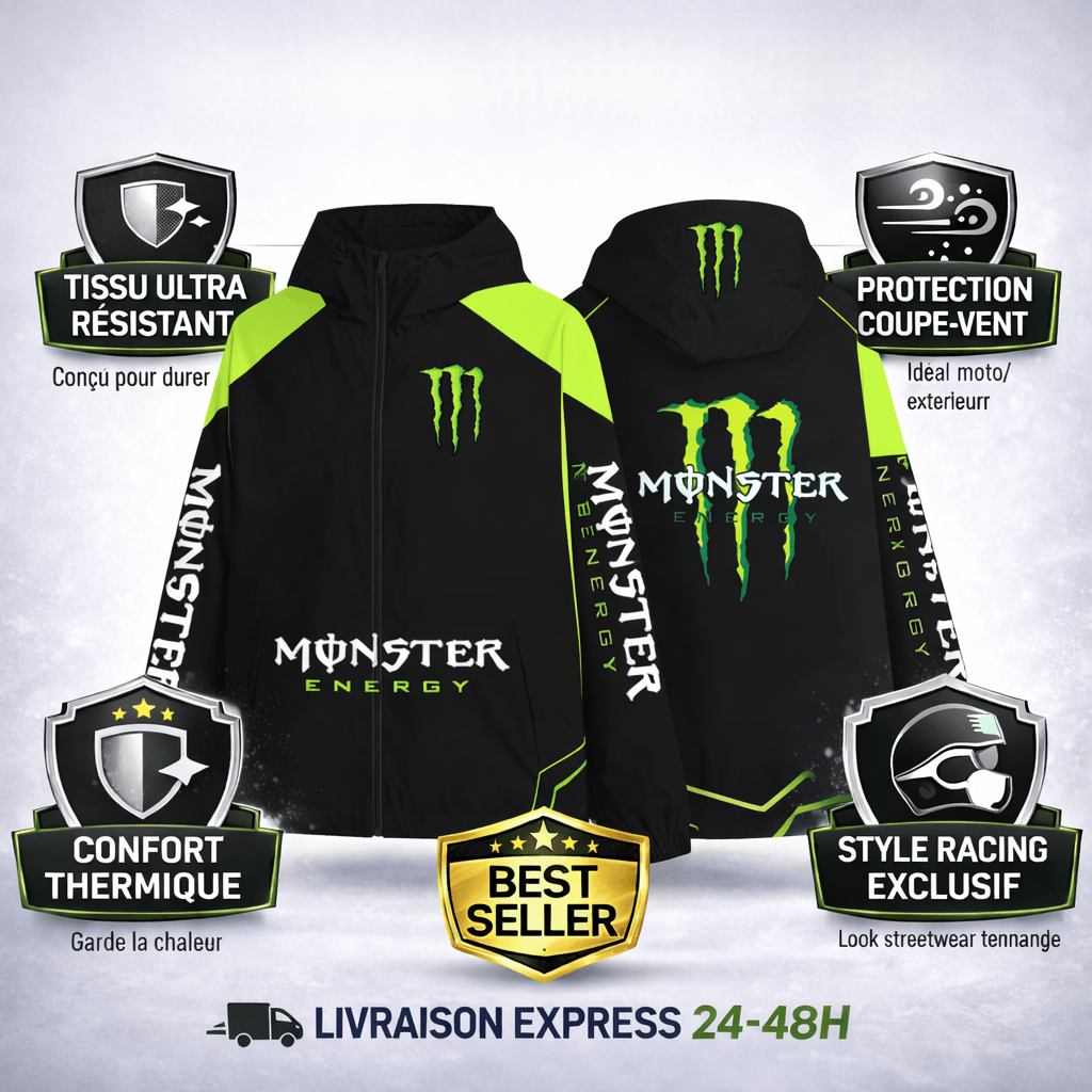 Jacket Imperméable Monster Energy Racing Edition – Style Premium