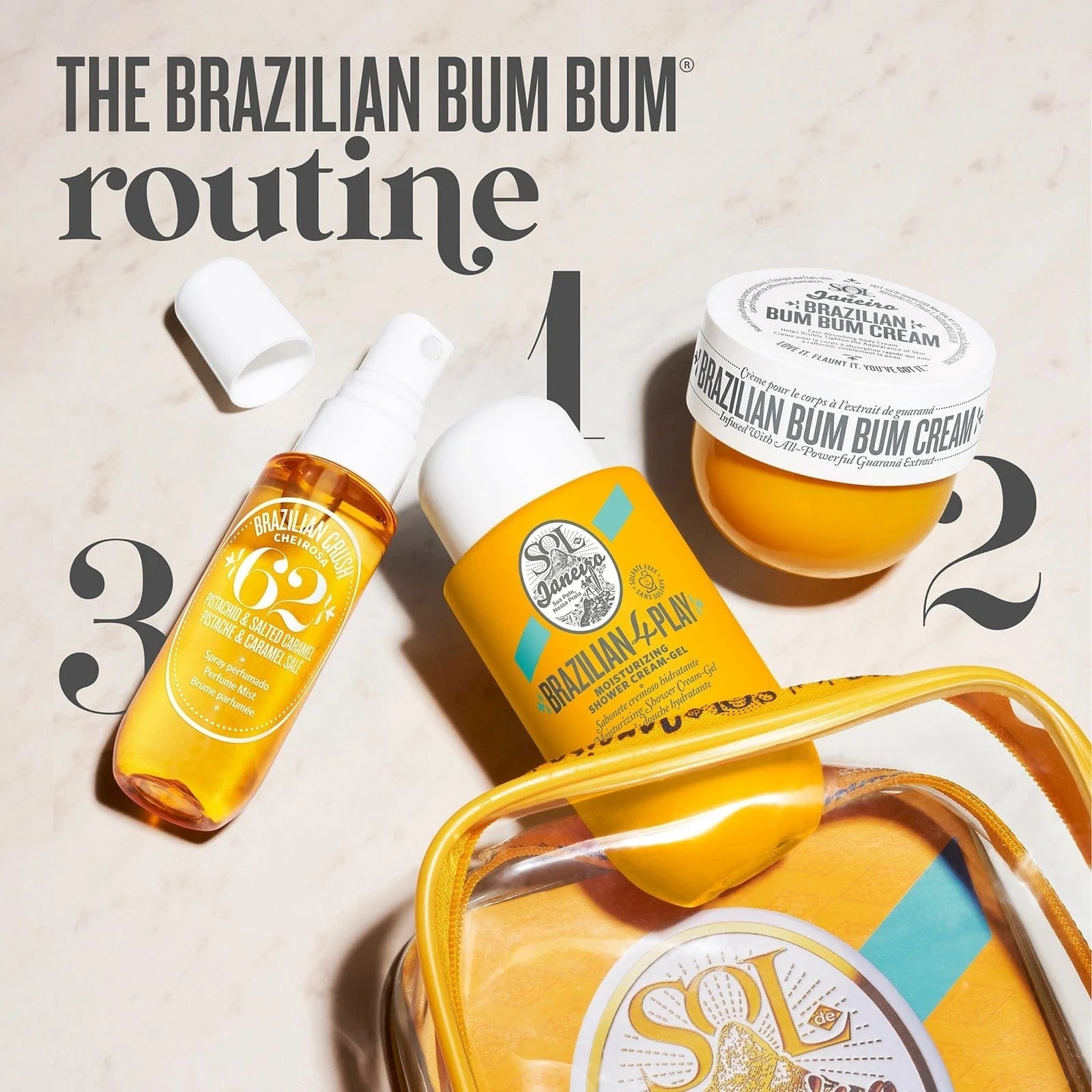 Brazilian Bum Bum n°62 – Travel Kit : Brume, Crème & Body Wash