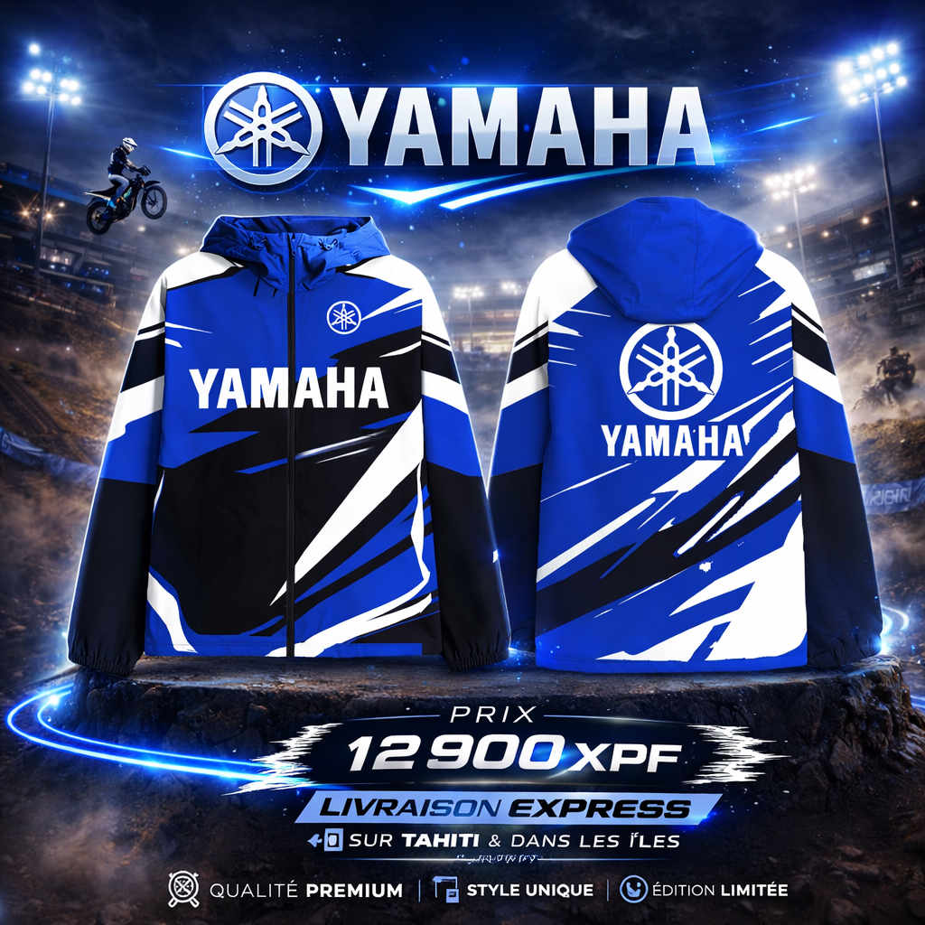 Jacket Imperméable Yamaha Racing Blue – Style Motocross Premium