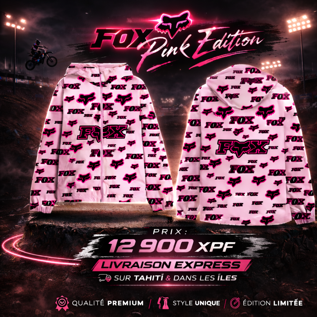 Jacket Imperméable FOX Pink Edition – Style Motocross Premium