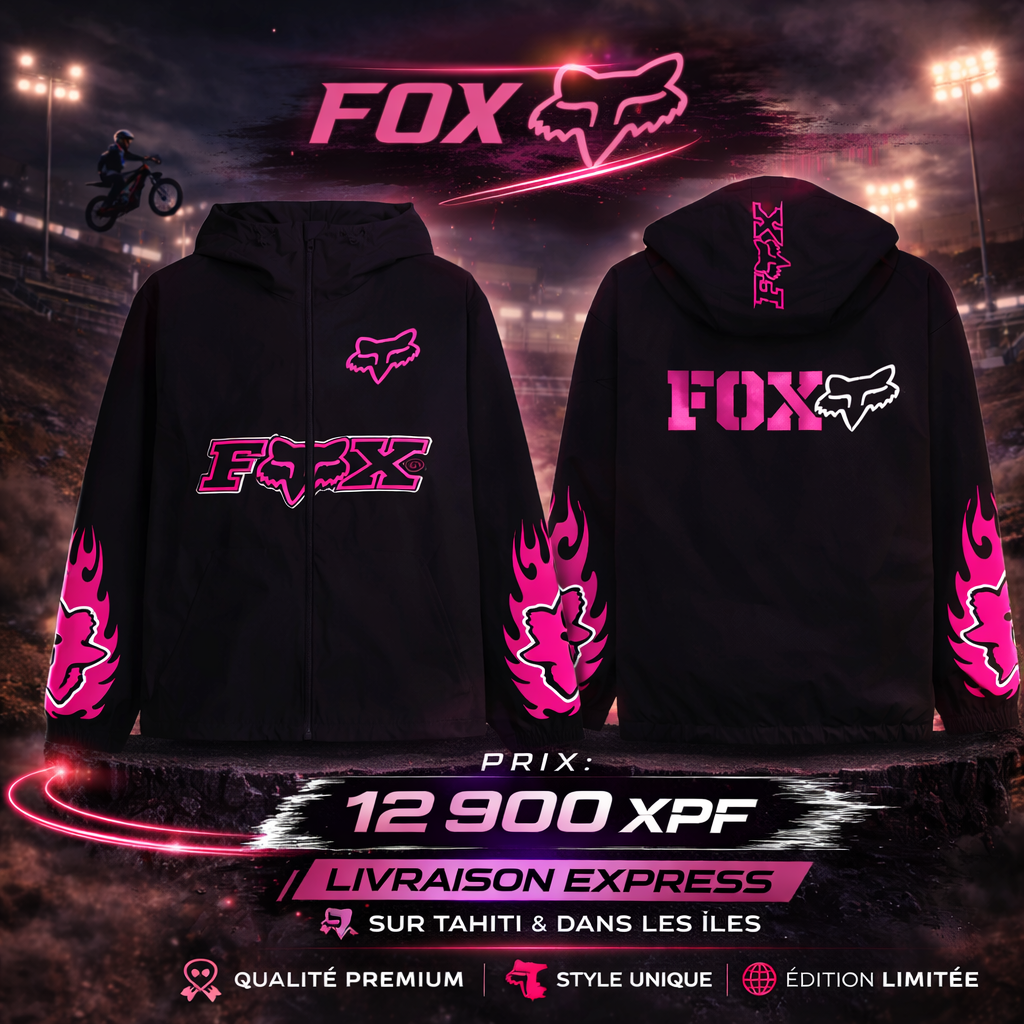 Jacket Imperméable FOX Pink Racing Edition – Style Premium