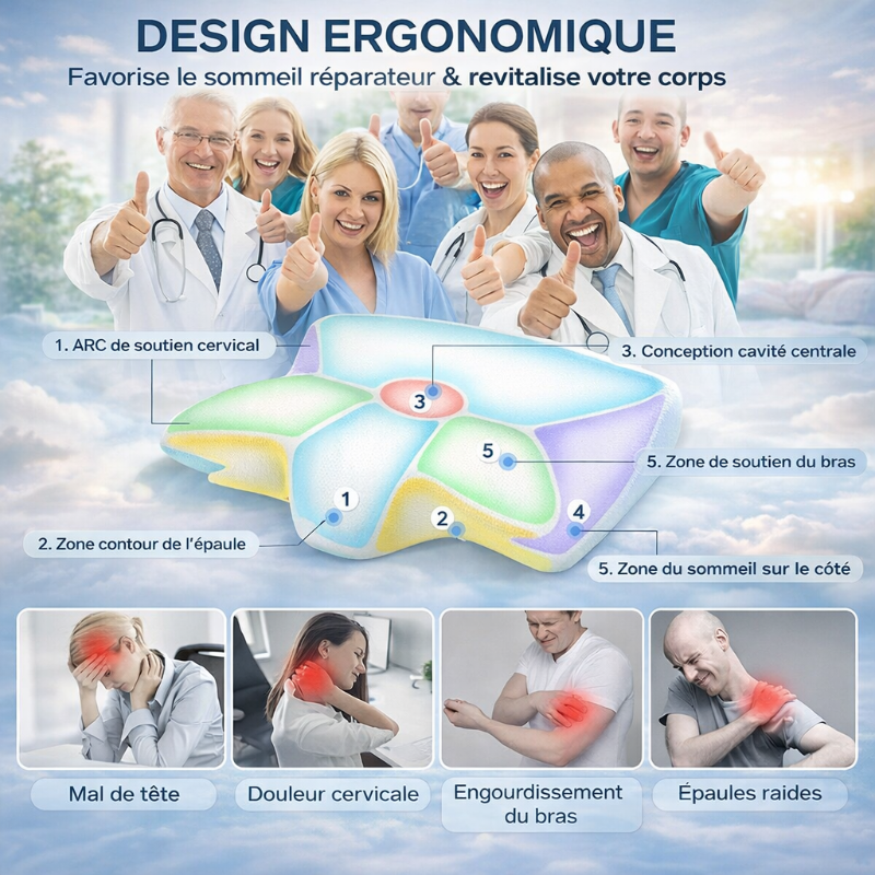 Oreiller cervical à mémoire de forme