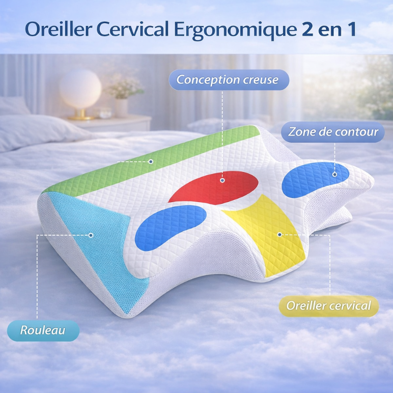 Oreiller cervical à mémoire de forme
