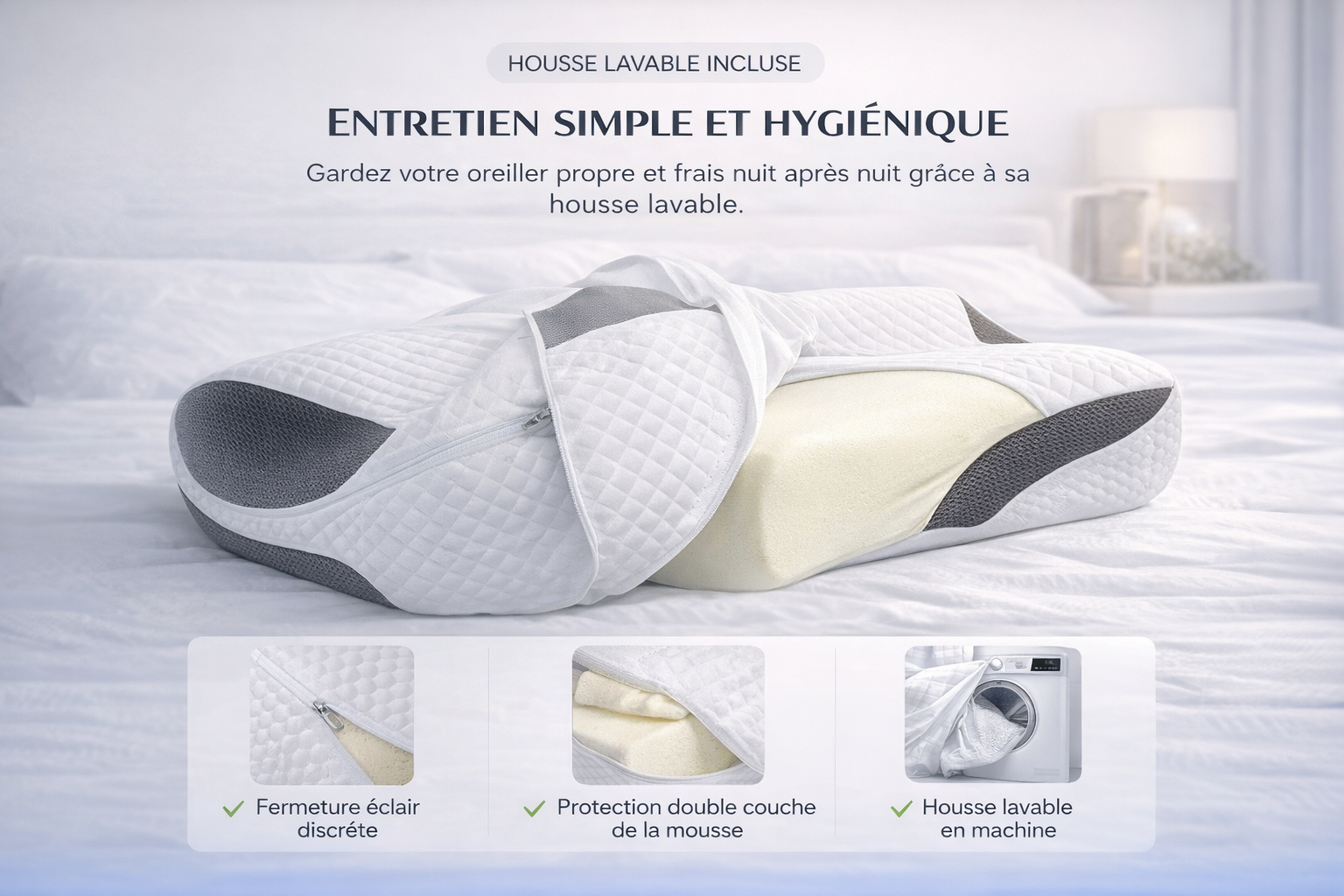 Oreiller cervical à mémoire de forme