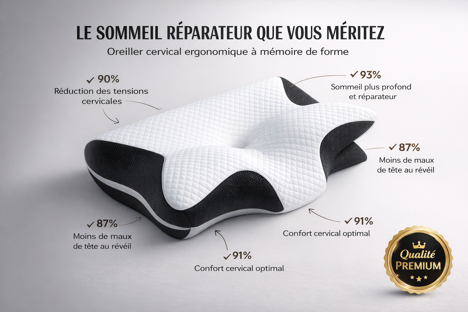 Oreiller cervical à mémoire de forme