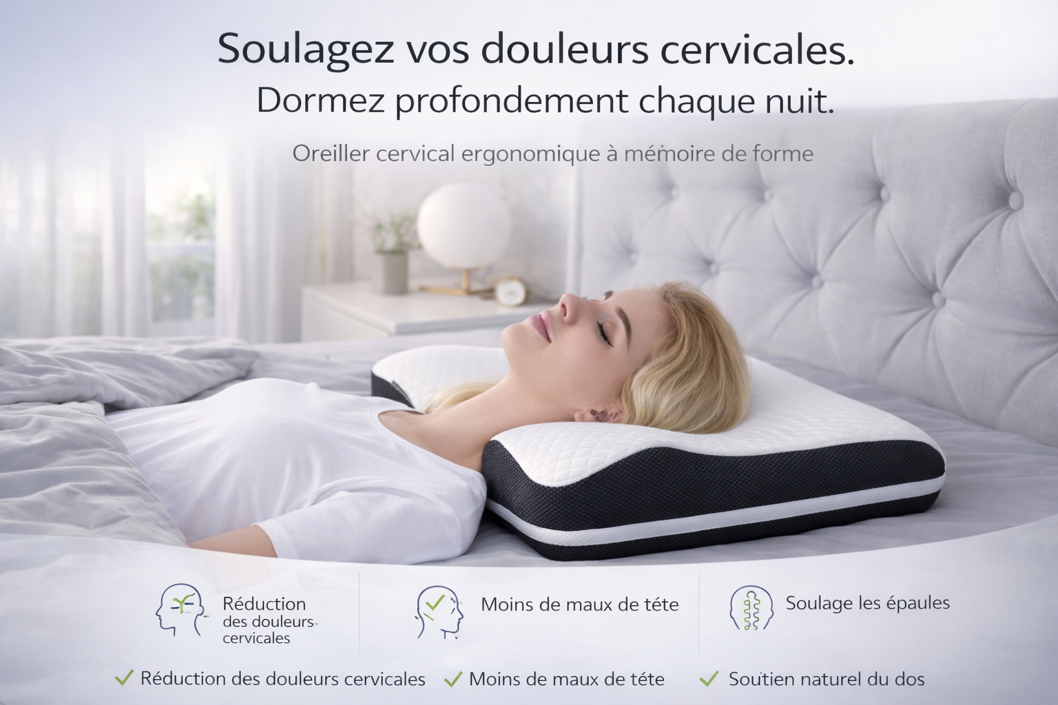 Oreiller cervical à mémoire de forme