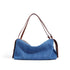 Genuine Leather Denim Patchwork Shoulder Bag - Vintage Style