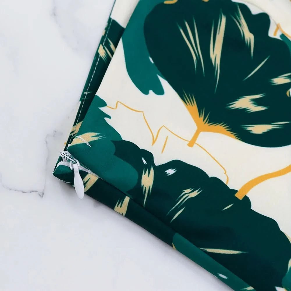 Allover Print One Shoulder Split Dress, Stylish Ruffle Sleeve Backless High Waist A - line Asymmetrical Dress, Women's Clothing - Polynesia Market