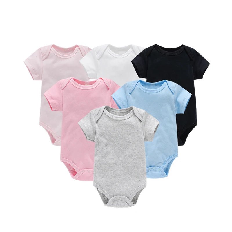 Barboteuse Unisexe en Coton pour Bébé - Été, Manches Courtes, Couleurs Unies - Polynesia Market