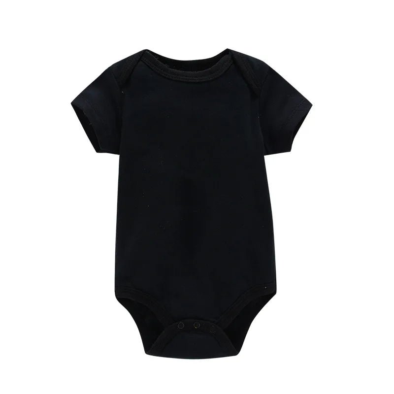 Barboteuse Unisexe en Coton pour Bébé - Été, Manches Courtes, Couleurs Unies - Polynesia Market