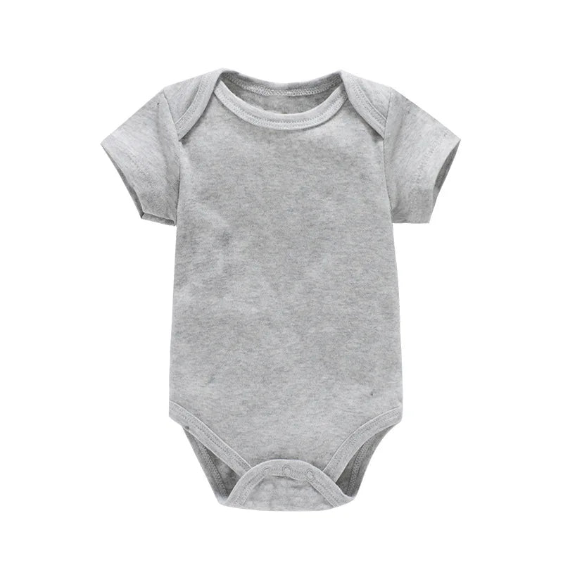 Barboteuse Unisexe en Coton pour Bébé - Été, Manches Courtes, Couleurs Unies - Polynesia Market