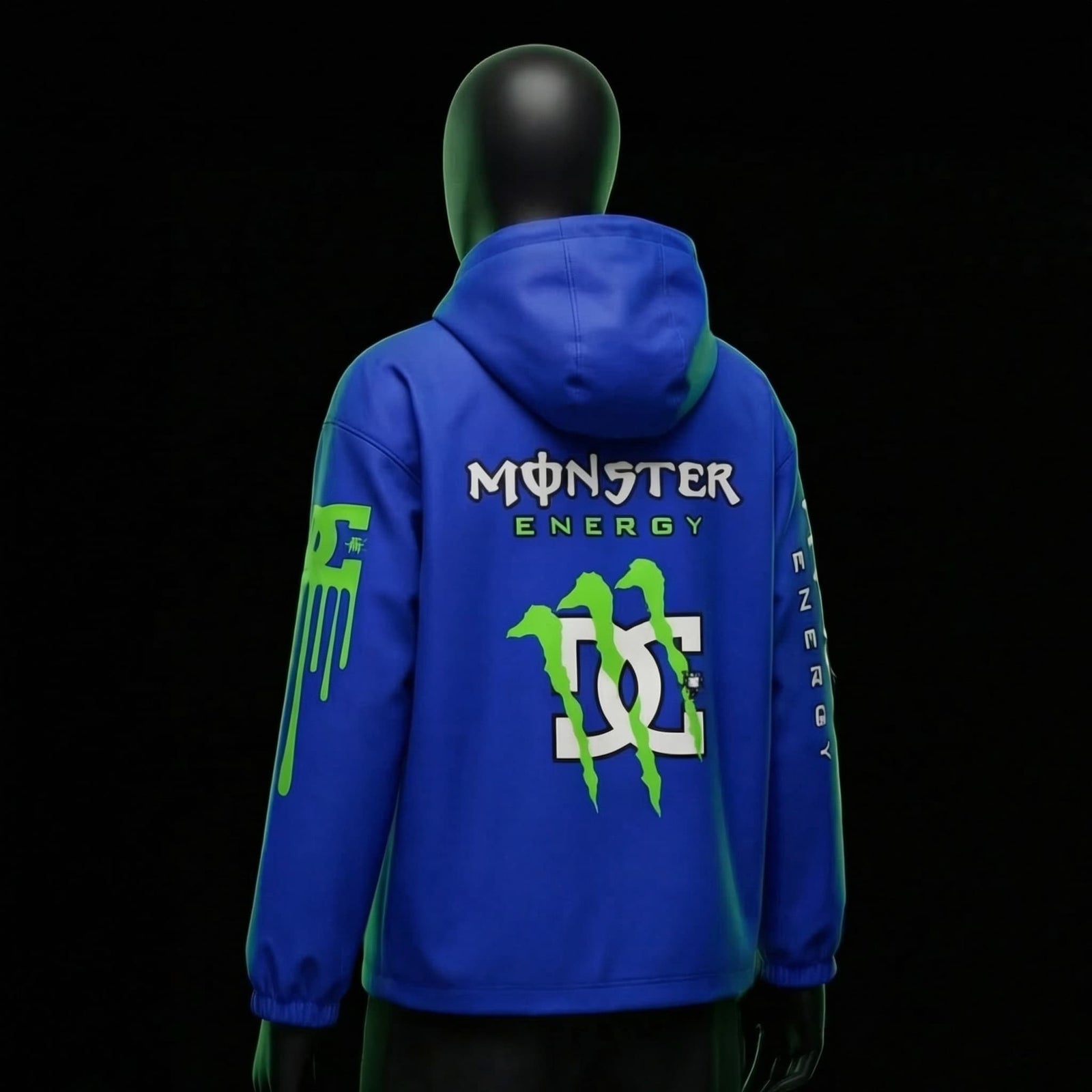 Jacket Déperlante Monster Blue Racing – Style Motocross Premium