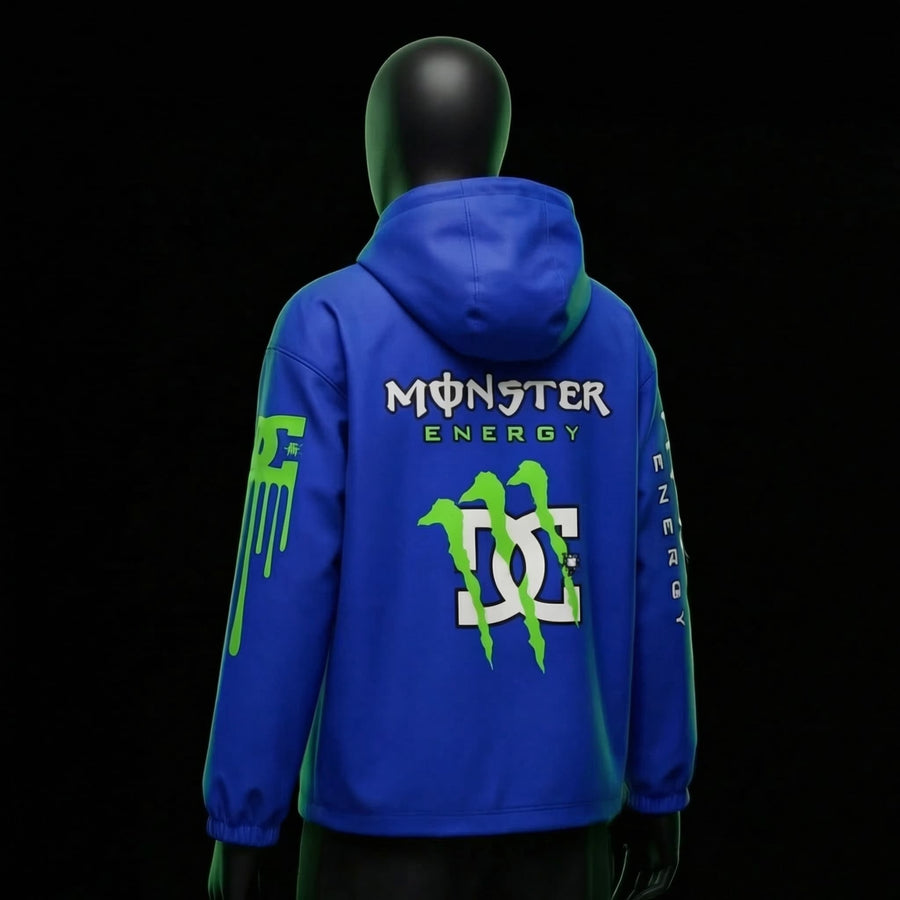 Jacket Déperlante Monster Blue Racing – Style Motocross Premium