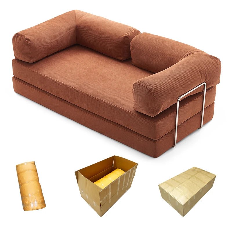 Canapé - lit 2 Places Compressible en Velours Côtelé - Confort et Résistance - Polynesia Market