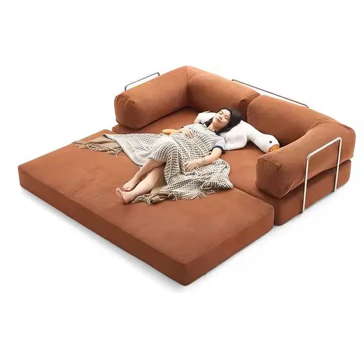 Canapé - lit 2 Places Compressible en Velours Côtelé - Confort et Résistance - Polynesia Market