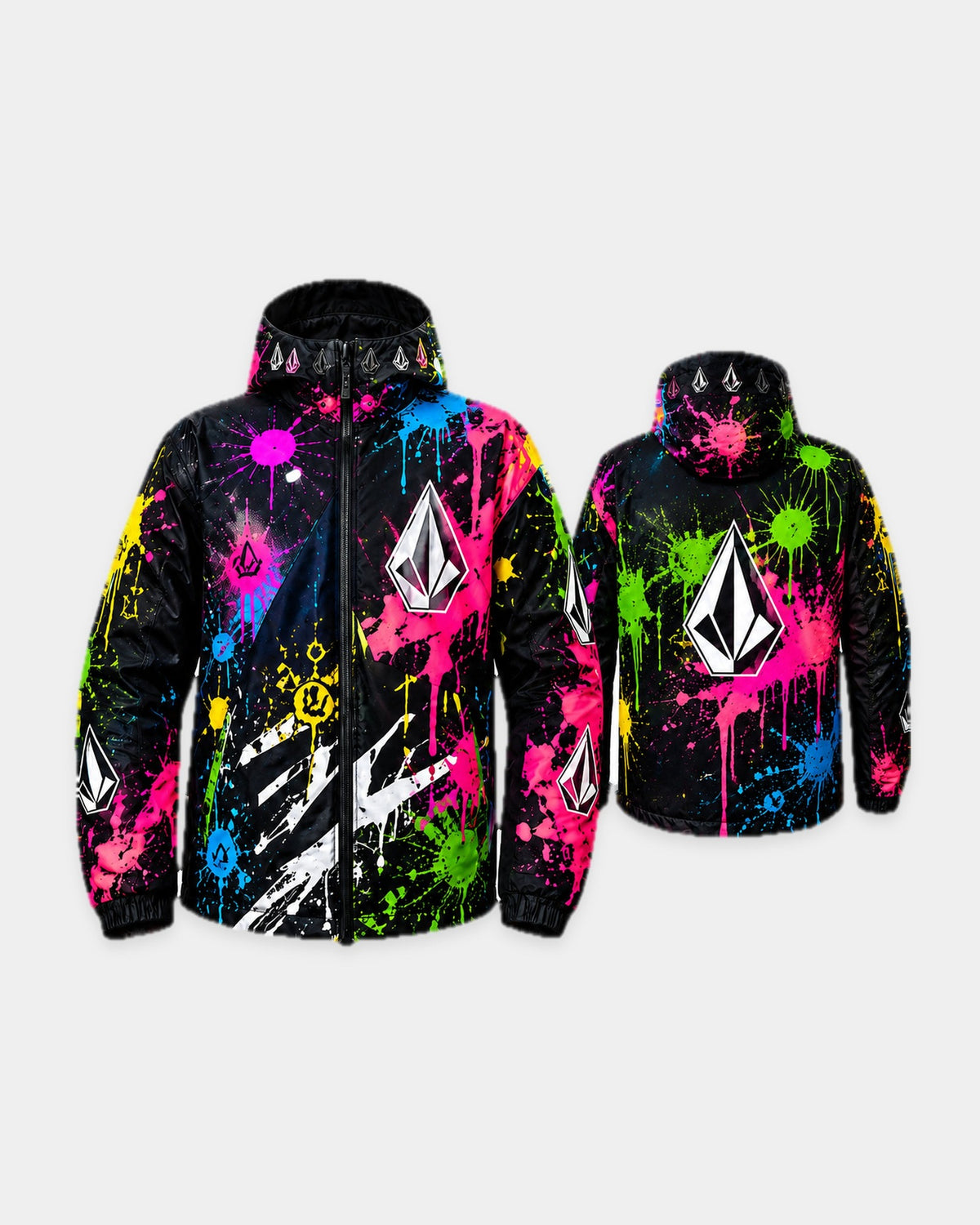 Veste Volcom Neon Meltdown - Vue avant et arrière