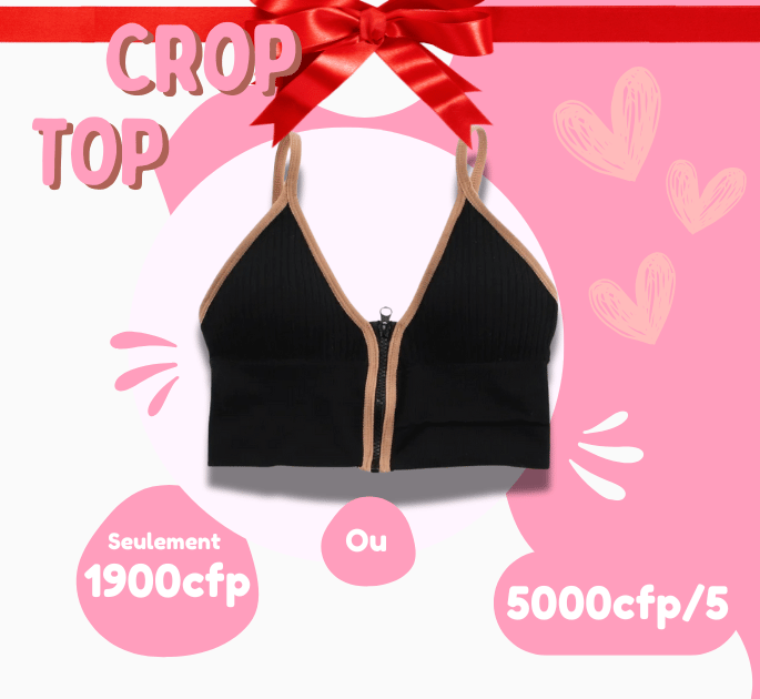 Crop Top Stretch avec Zip – 5 Couleurs au Choix | Pack Promo - Polynesia Market