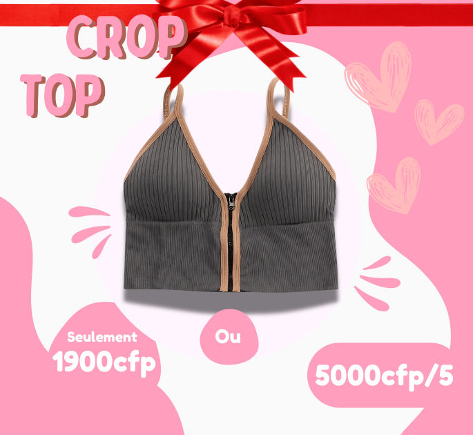 Crop Top Stretch avec Zip – 5 Couleurs au Choix | Pack Promo - Polynesia Market