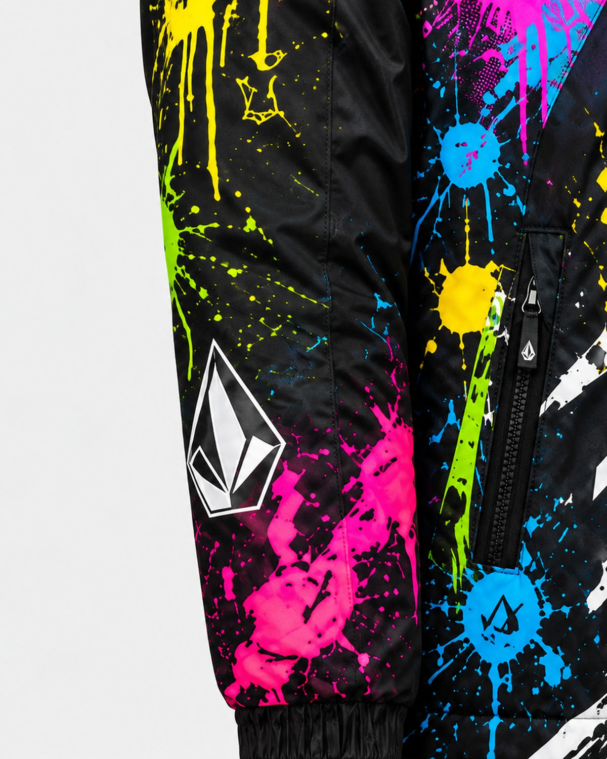 Veste Volcom Neon Meltdown - Gros plan manche et poche