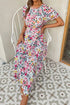 Elegant Floral Print Dress Women 2023 Summer Casual Puff Sleeve Ruffle Big Hem Beach Midi Dress Woman Fashion Party Dresses - Polynesia Market