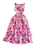 Elegant Sleeveless Round Neck Slim Long Floral Dress Formal Party Boho Y2k - Polynesia Market