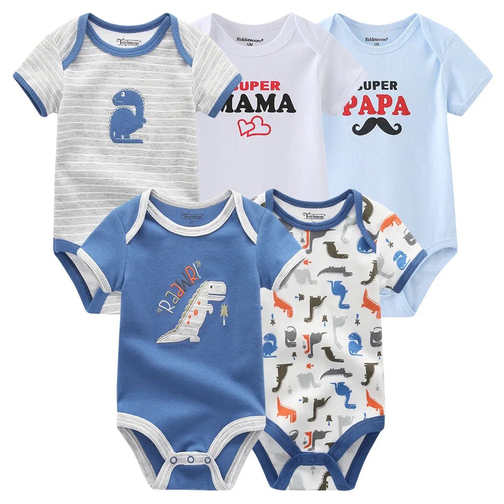 Ensemble 5 Pièces : Bodysuits Bébé en Coton Doux - Confort et Style à Petit Prix - Polynesia Market