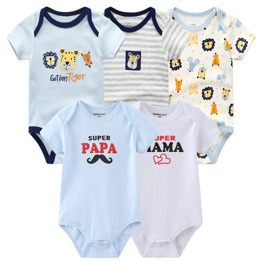 Ensemble 5 Pièces : Bodysuits Bébé en Coton Doux - Confort et Style à Petit Prix - Polynesia Market