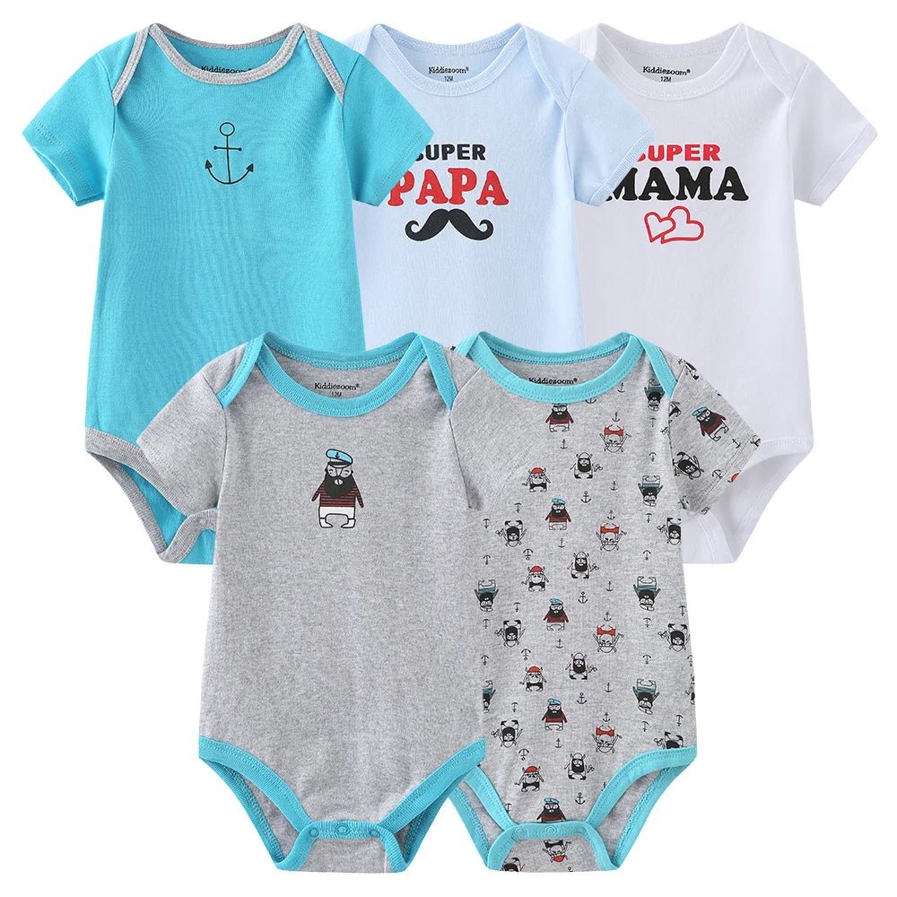 Ensemble 5 Pièces : Bodysuits Bébé en Coton Doux - Confort et Style à Petit Prix - Polynesia Market