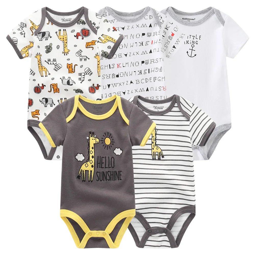 Ensemble 5 Pièces : Bodysuits Bébé en Coton Doux - Confort et Style à Petit Prix - Polynesia Market