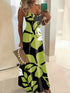 Floral Print Spaghetti Strap Dress, Vacation Backless Cami Dress For Spring & Summer, Women's Clothing - Polynesia Market