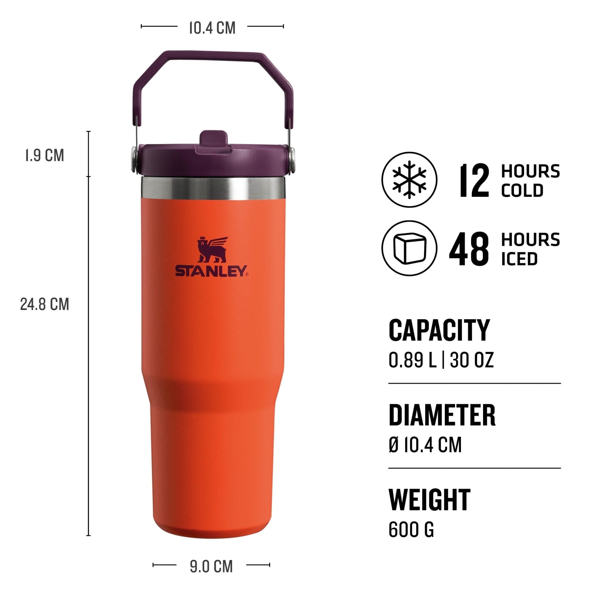 Gourde Stanley avec Paille Pliable | 0.89L - Polynesia Market