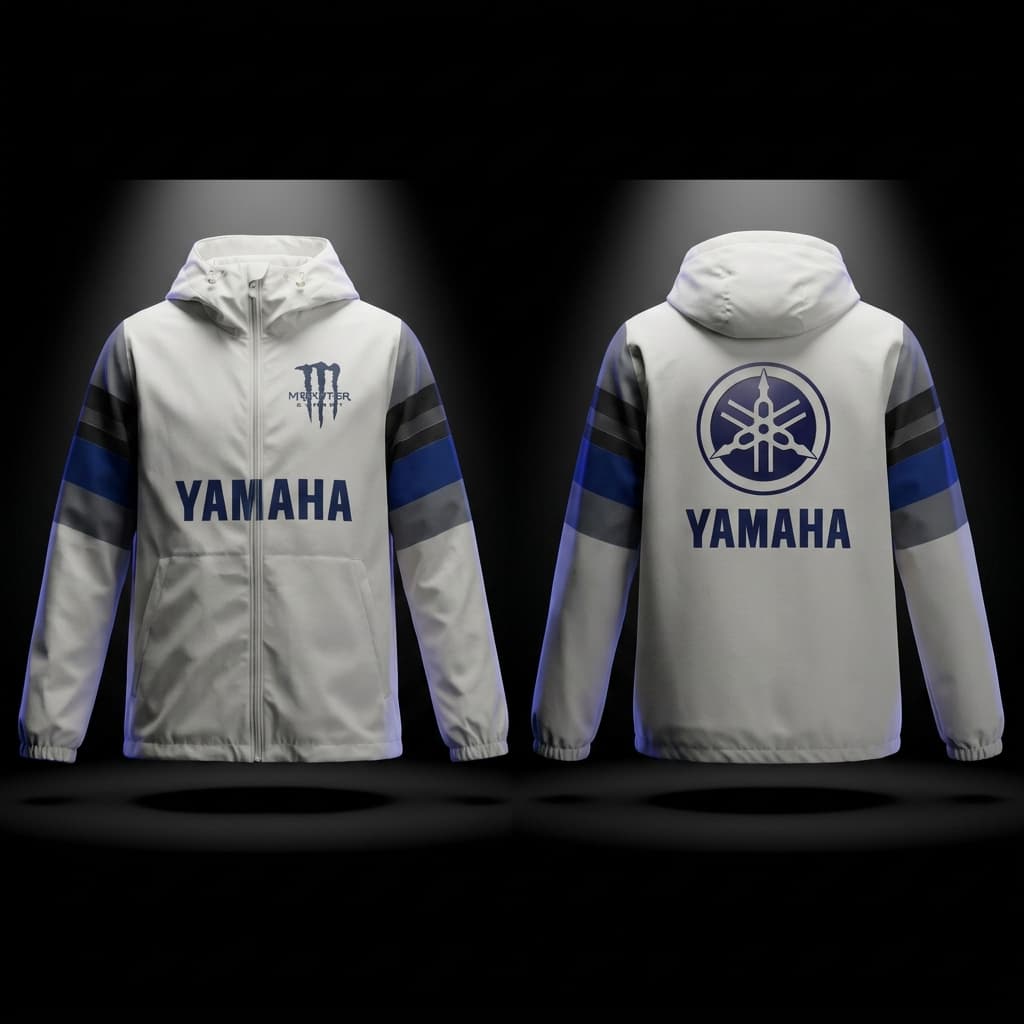 Jacket Déperlante Yamaha Racing White – Édition Premium Motocross