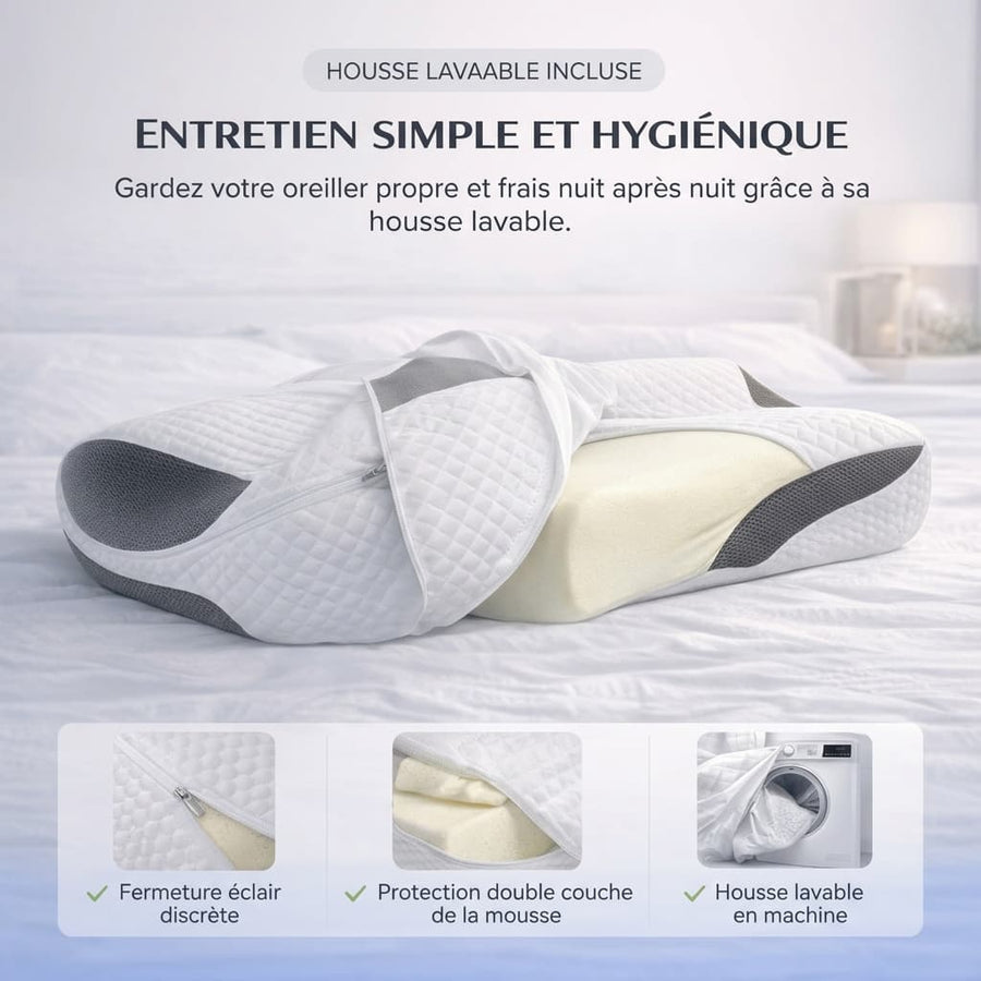 Oreiller Cervical Ergonomique — Dites Adieu aux Douleurs Cervicales