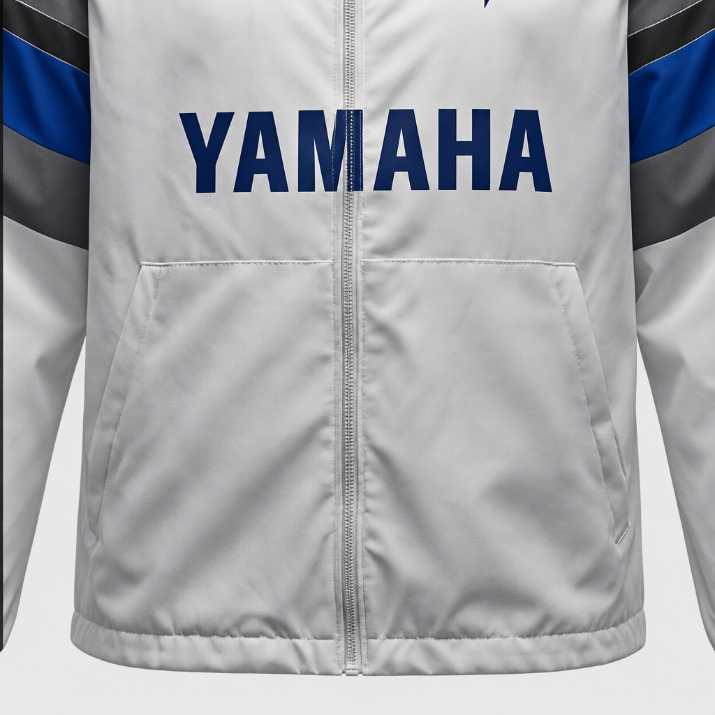 Veste Yamaha Racing White - Gros plan manche et poche